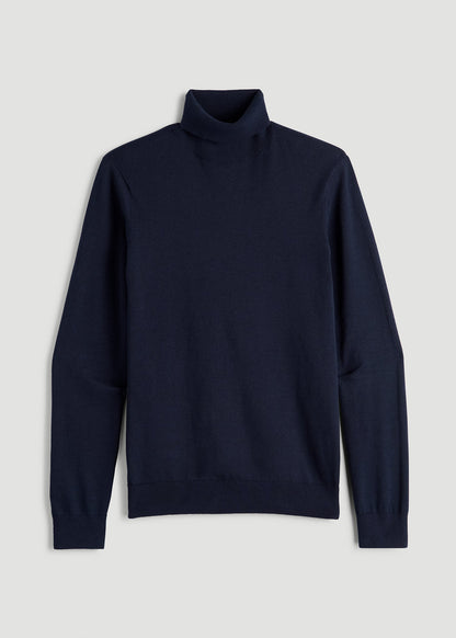 Turtleneck Sweater for Tall Men in Patriot Blue
