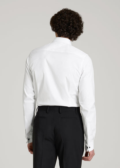 Tuxedo Shirt for Tall Men in White