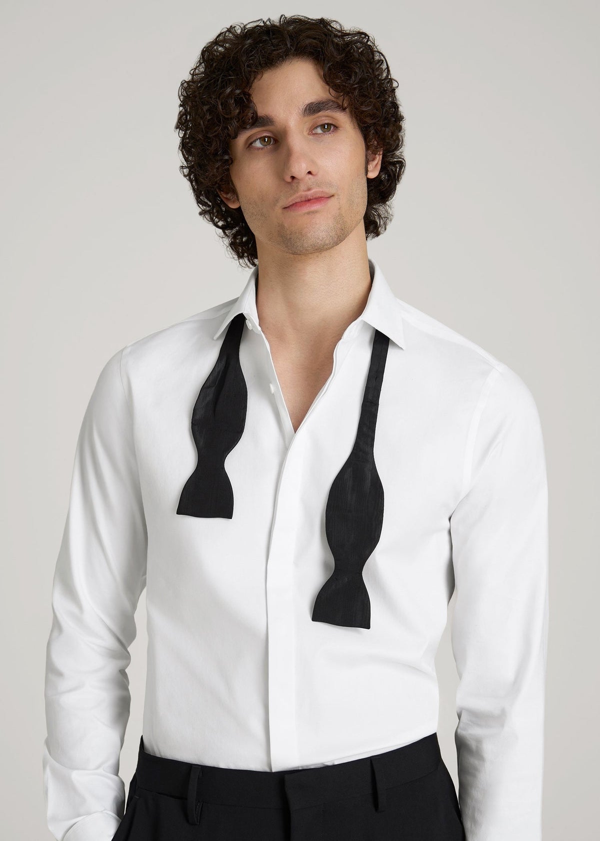 Tuxedo Shirt for Tall Men in White