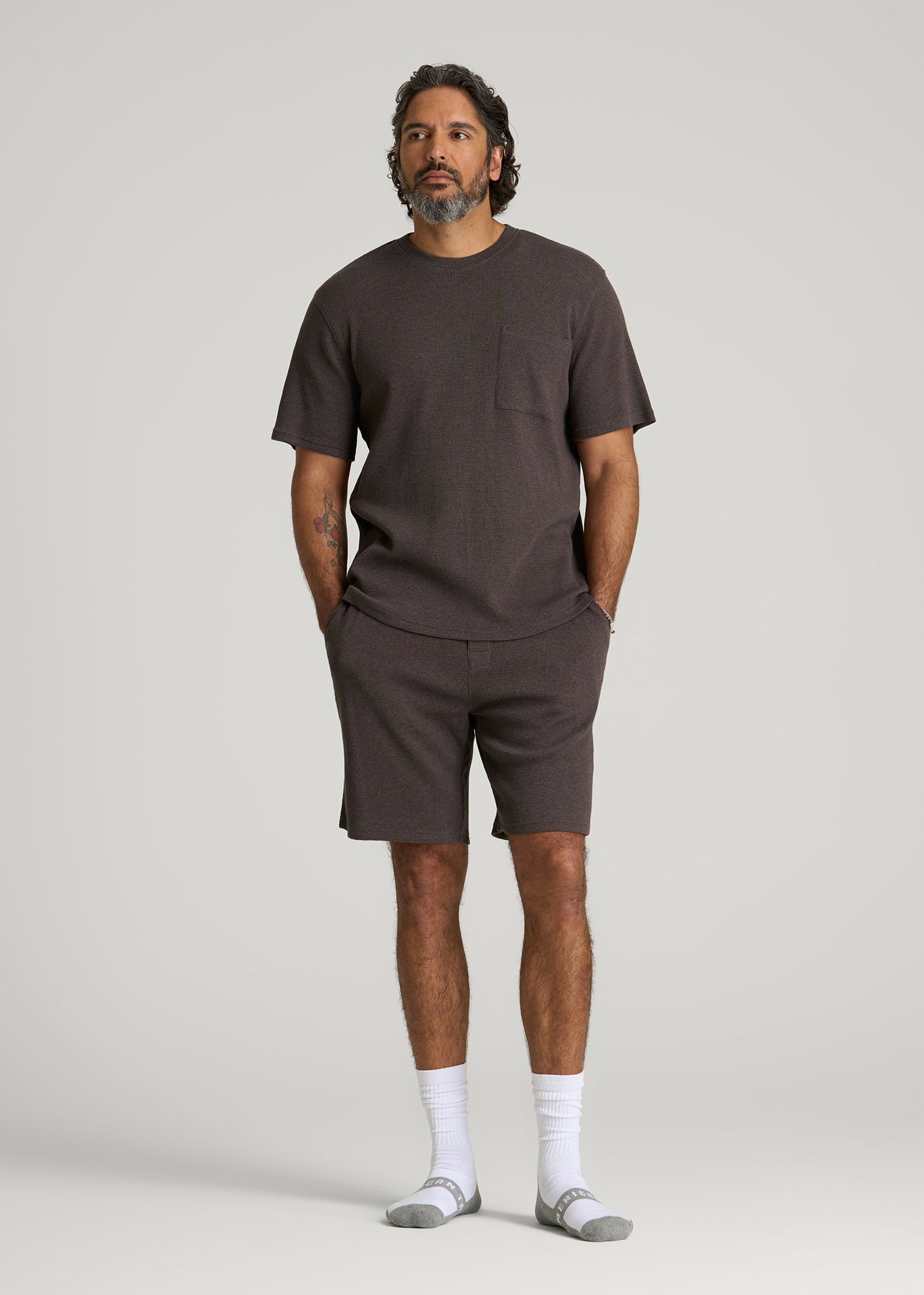 Waffle Lounge Top for Tall Men in Espresso