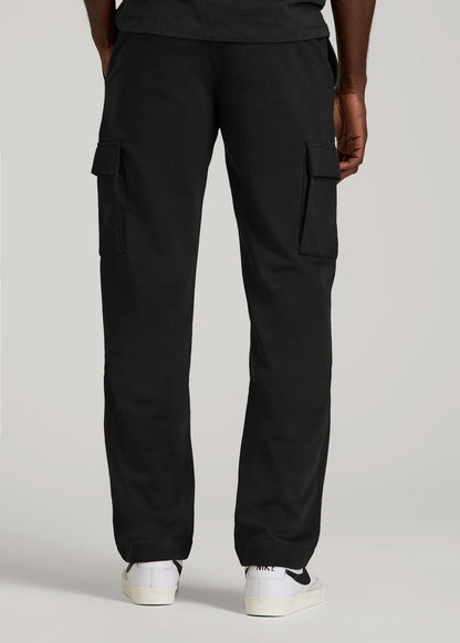 Wearever Fleece Straight Leg Cargo Sweatpant for Tall Men in Black
