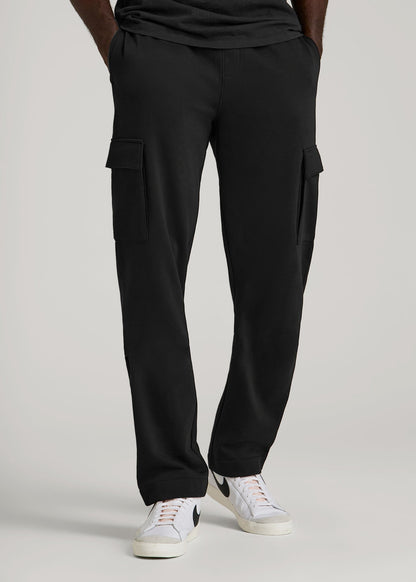 Wearever Fleece Straight Leg Cargo Sweatpant for Tall Men in Black