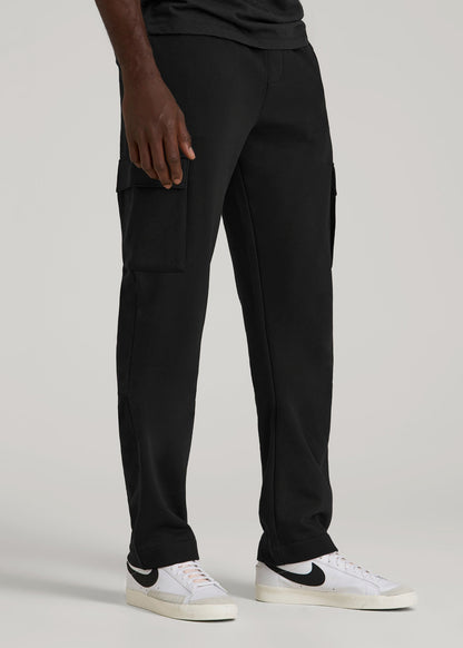 Wearever Fleece Straight Leg Cargo Sweatpant for Tall Men in Black