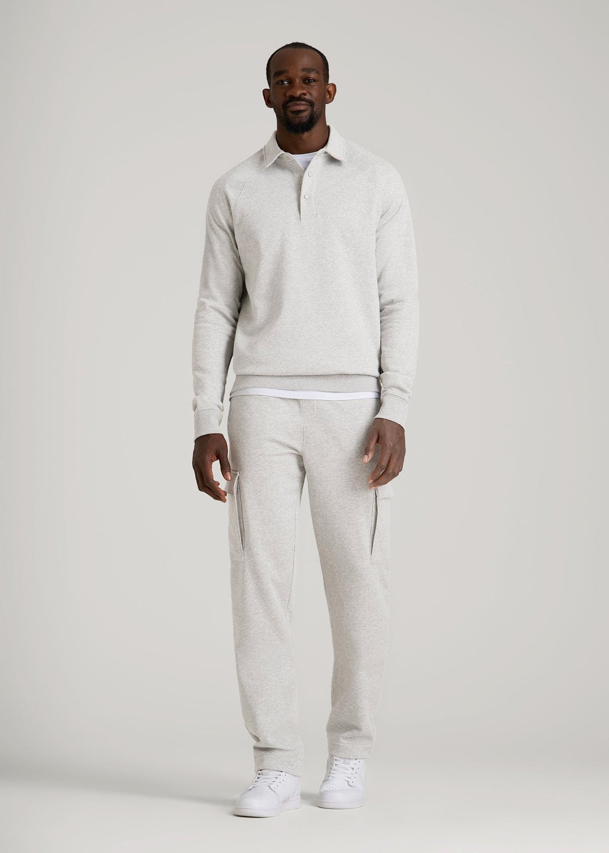 Wearever Fleece Straight Leg Cargo Sweatpant for Tall Men in Grey Mix
