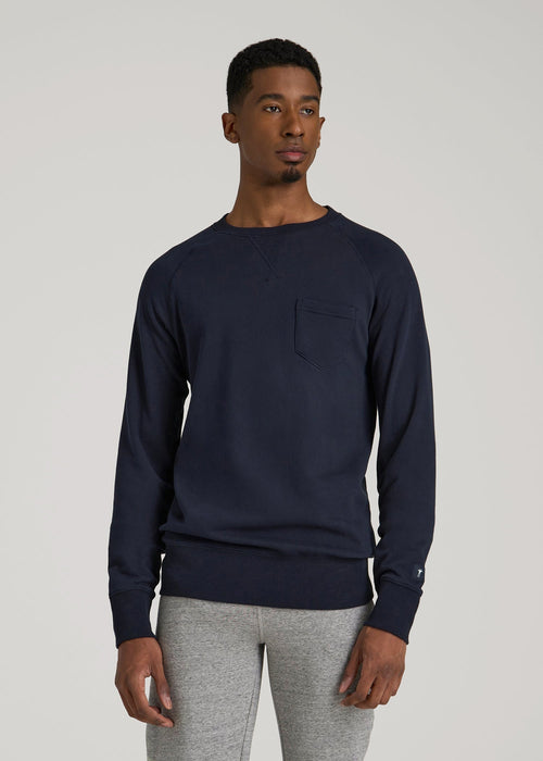 Wearever 2.0 French Terry Crewneck Sweatshirt for Tall Men in Evening Blue