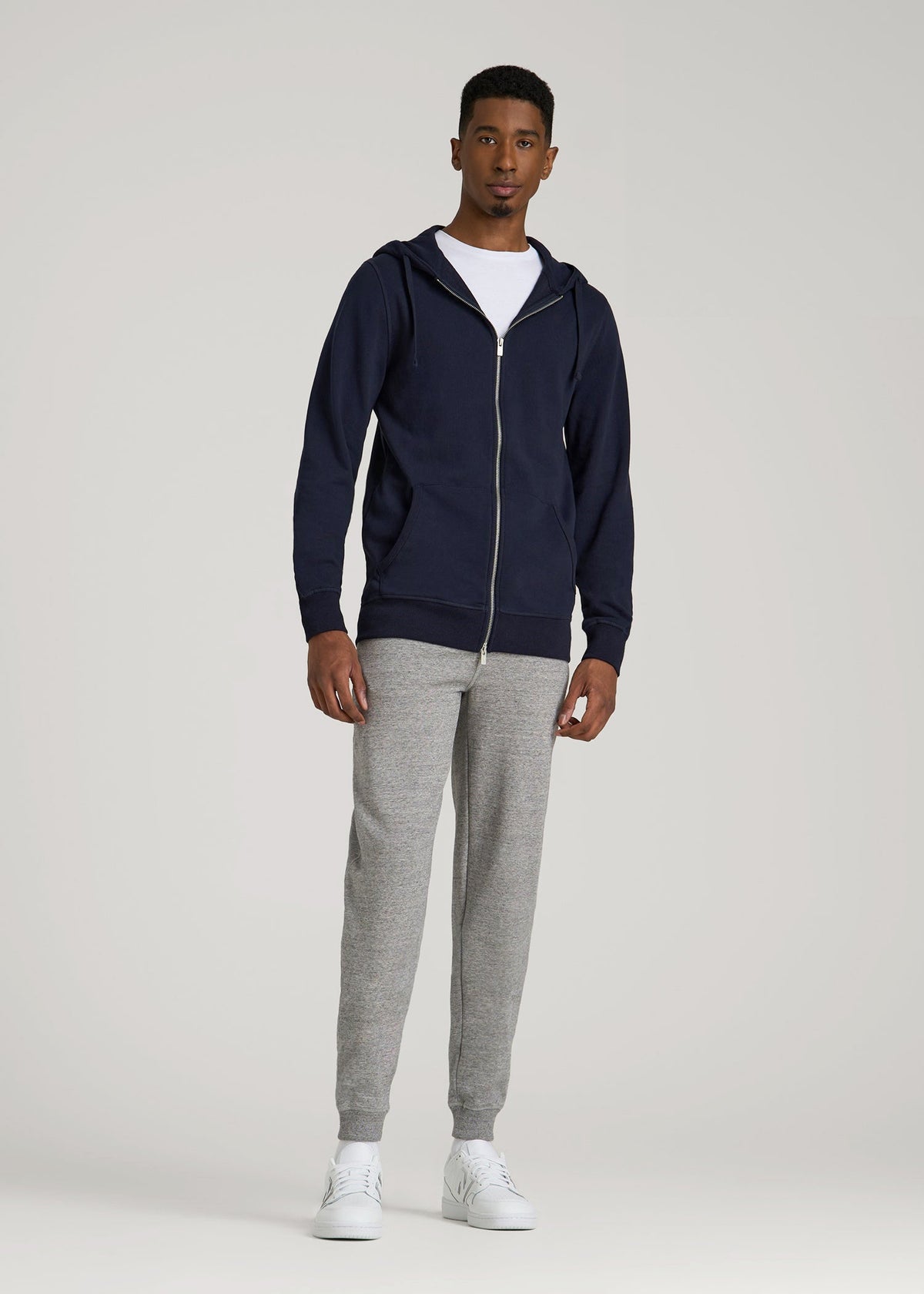 Wearever 2.0 French Terry Full-Zip Hoodie for Tall Men in Evening Blue