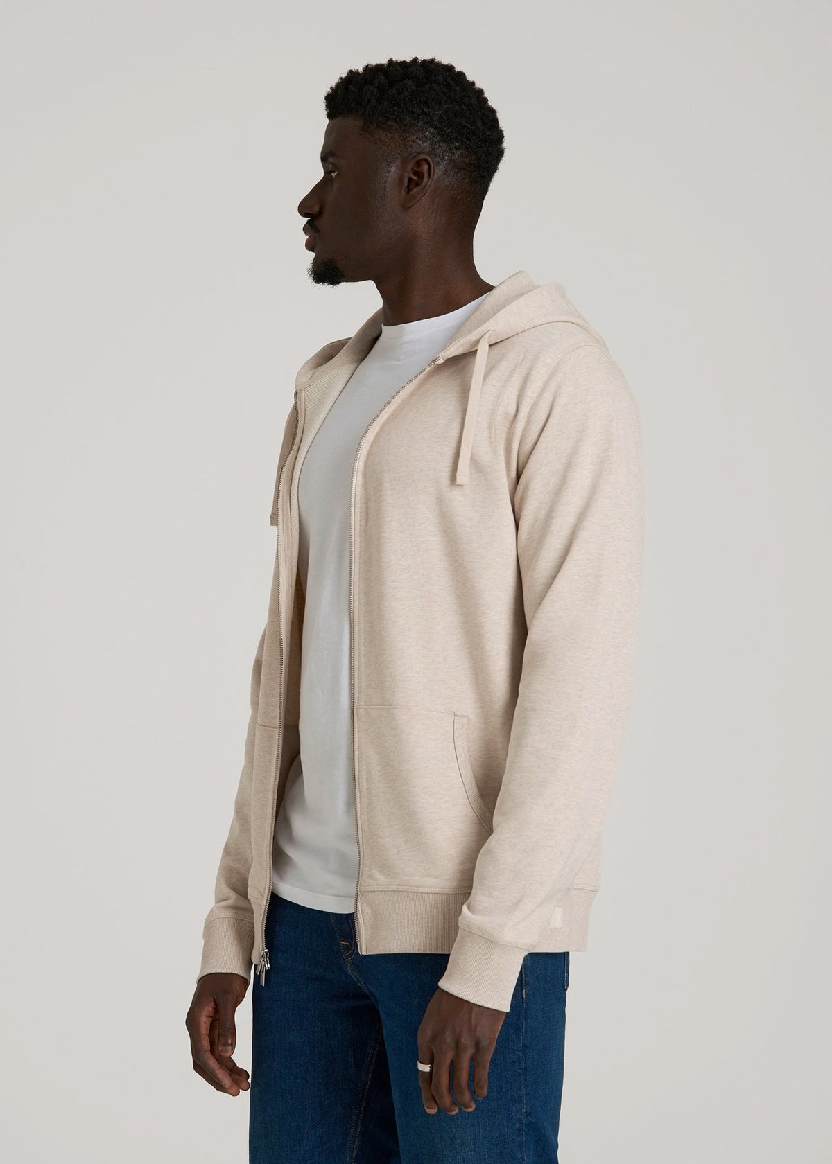Wearever French Terry Full Zip Hoodie 2.0 in Oatmeal Mix