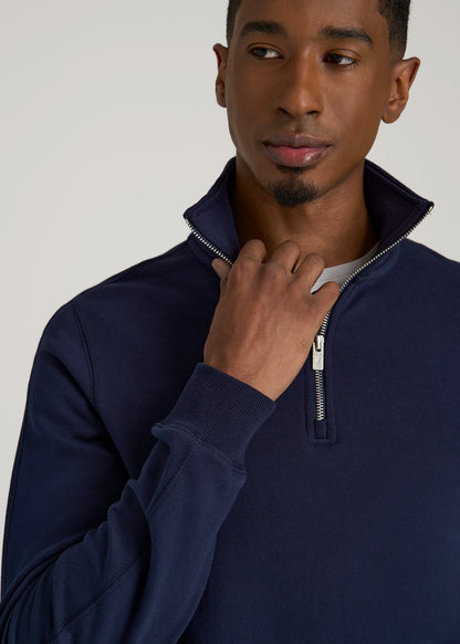 Wearever 2.0 French Terry Quarter-Zip Sweatshirt for Tall Men in Evening Blue