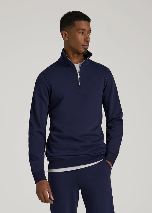 Wearever 2.0 French Terry Quarter-Zip Sweatshirt for Tall Men in Evening Blue