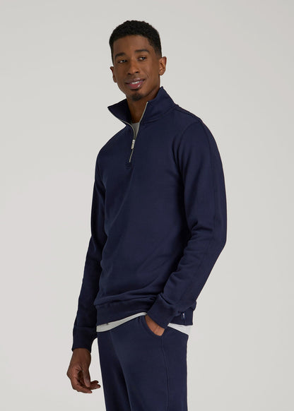 Wearever 2.0 French Terry Quarter-Zip Sweatshirt for Tall Men in Evening Blue