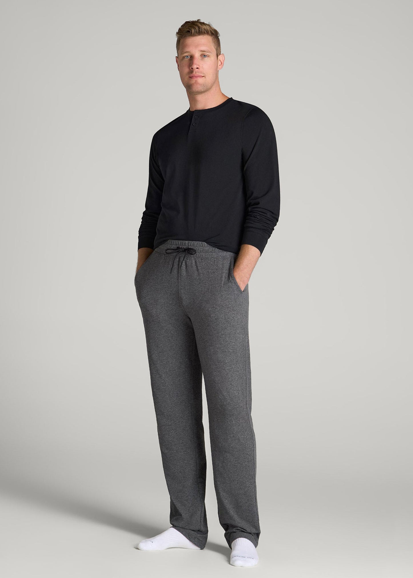 Weekender Stretch Lounge Pants for Tall Men in Charcoal Mix