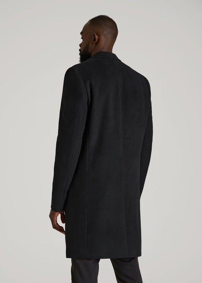 Wool Coat for Tall Men in Black