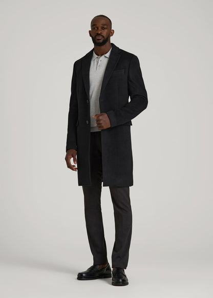 Wool Coat for Tall Men in Black