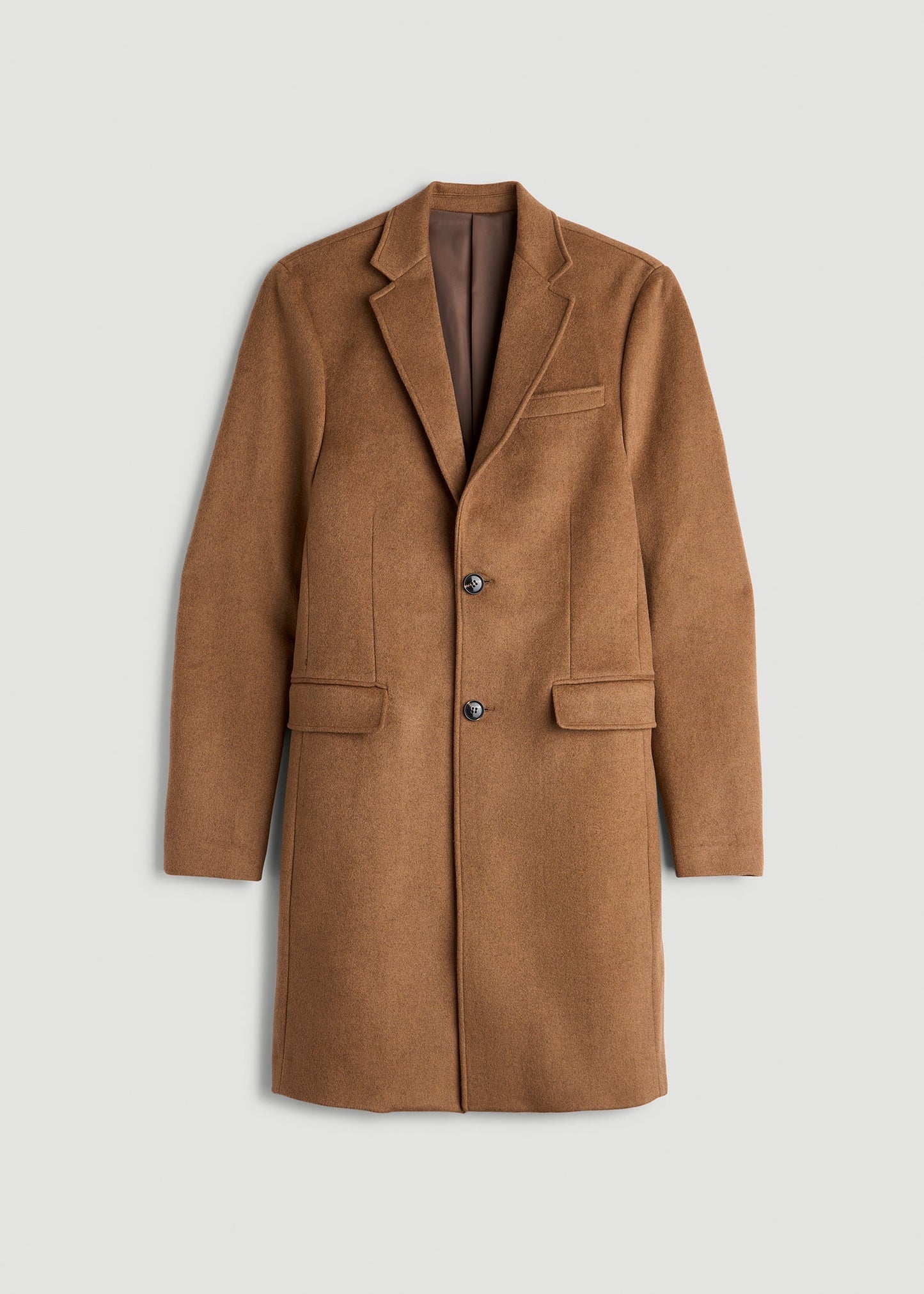 Wool Coat for Tall Men in Camel