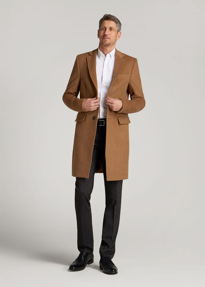Wool Coat for Tall Men in Camel