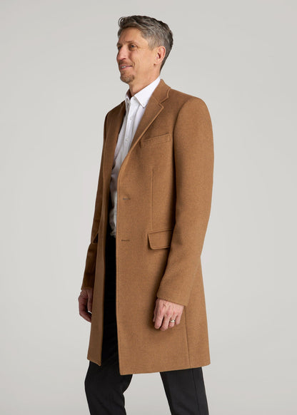 Wool Coat for Tall Men in Camel