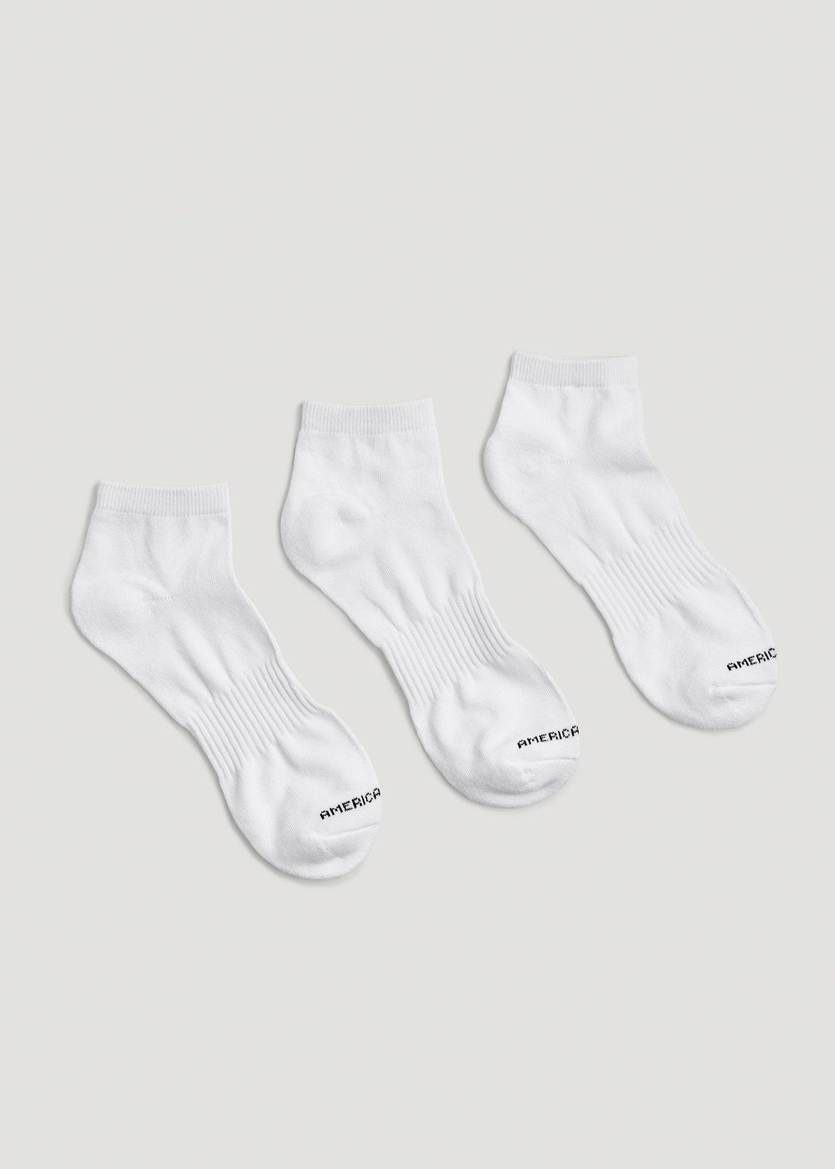 Athletic Low Ankle Socks (X-Large Size: 13-15) for Tall Men in White