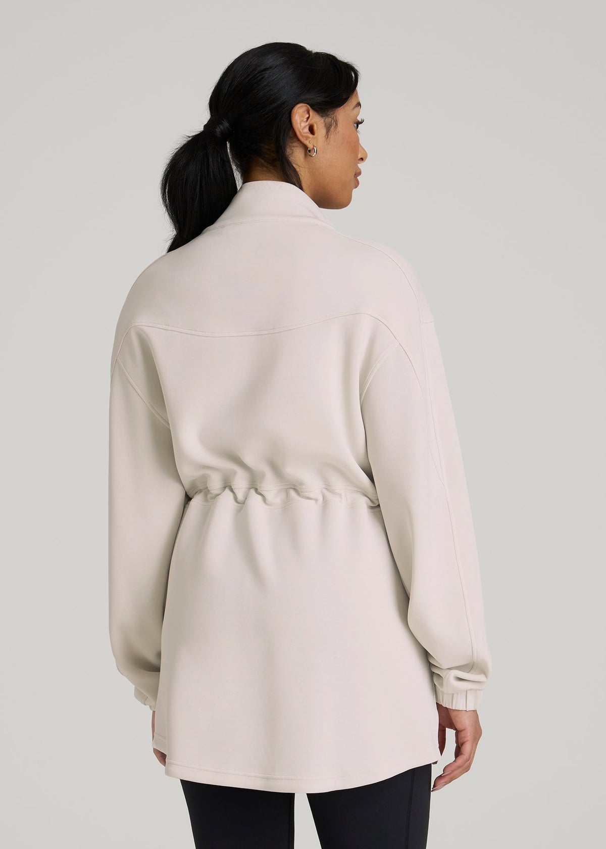Soft Motion Cinch Waist Jacket for Tall Women in Pearl