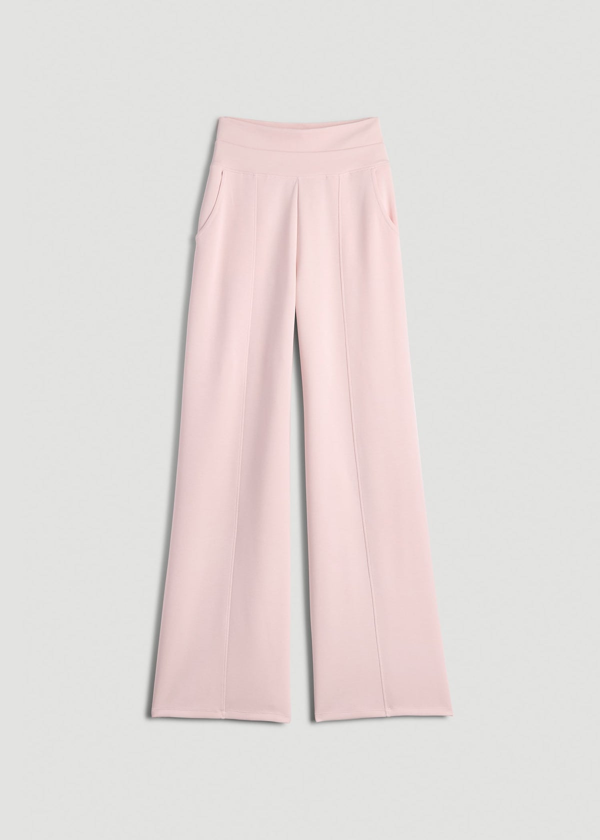 Soft Motion Wide Leg Ultra High Rise Pant for Tall Women in Barely Pink