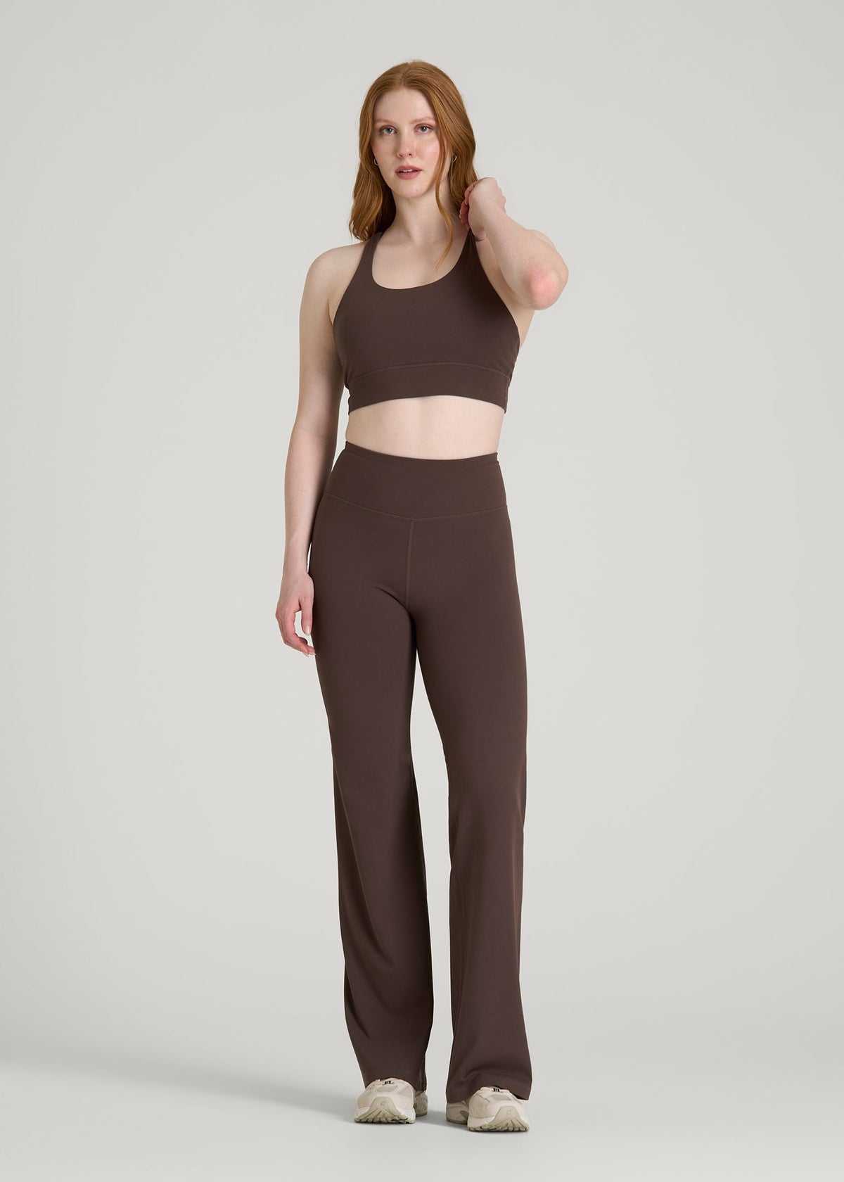 Balance Crisscross Sports Bra for Tall Women in Espresso