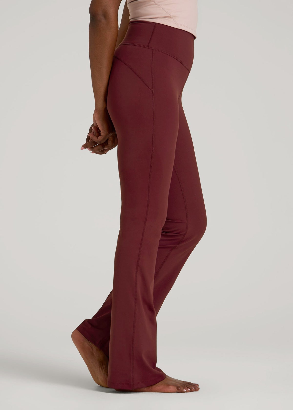 Balance Flare Yoga Pants for Tall Women in Tawny Port