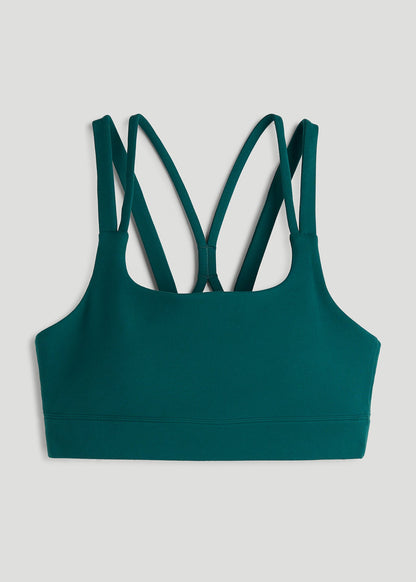 Balance Multi-Strap Sports Bra for Tall Women in Deep Teal
