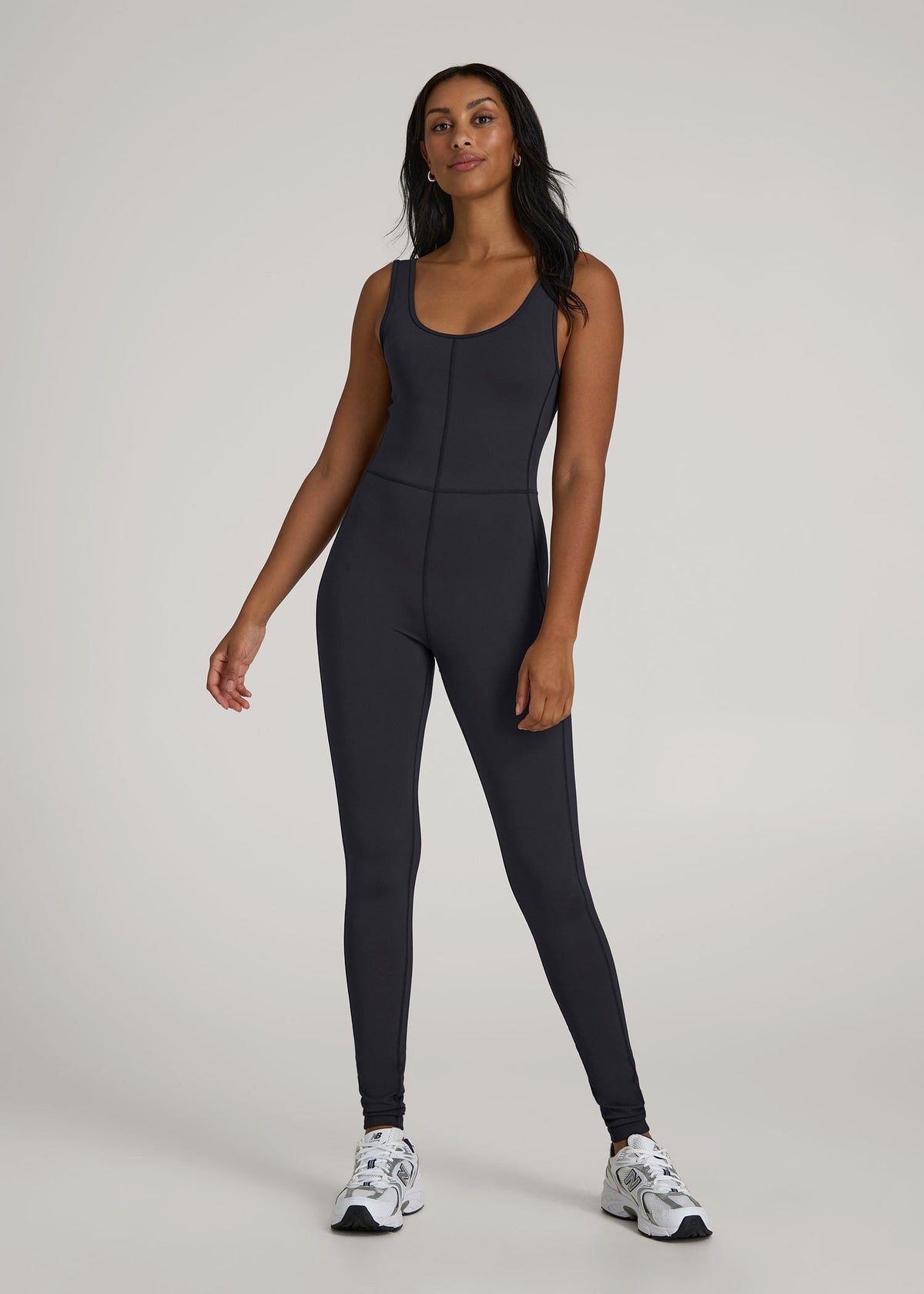 Balance Scoop Neck Jumpsuit for Tall Women in Black