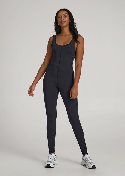 Balance Scoop Neck Jumpsuit for Tall Women in Black