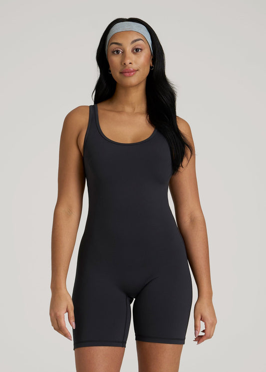Balance Scoopneck Romper for Tall Women in Black