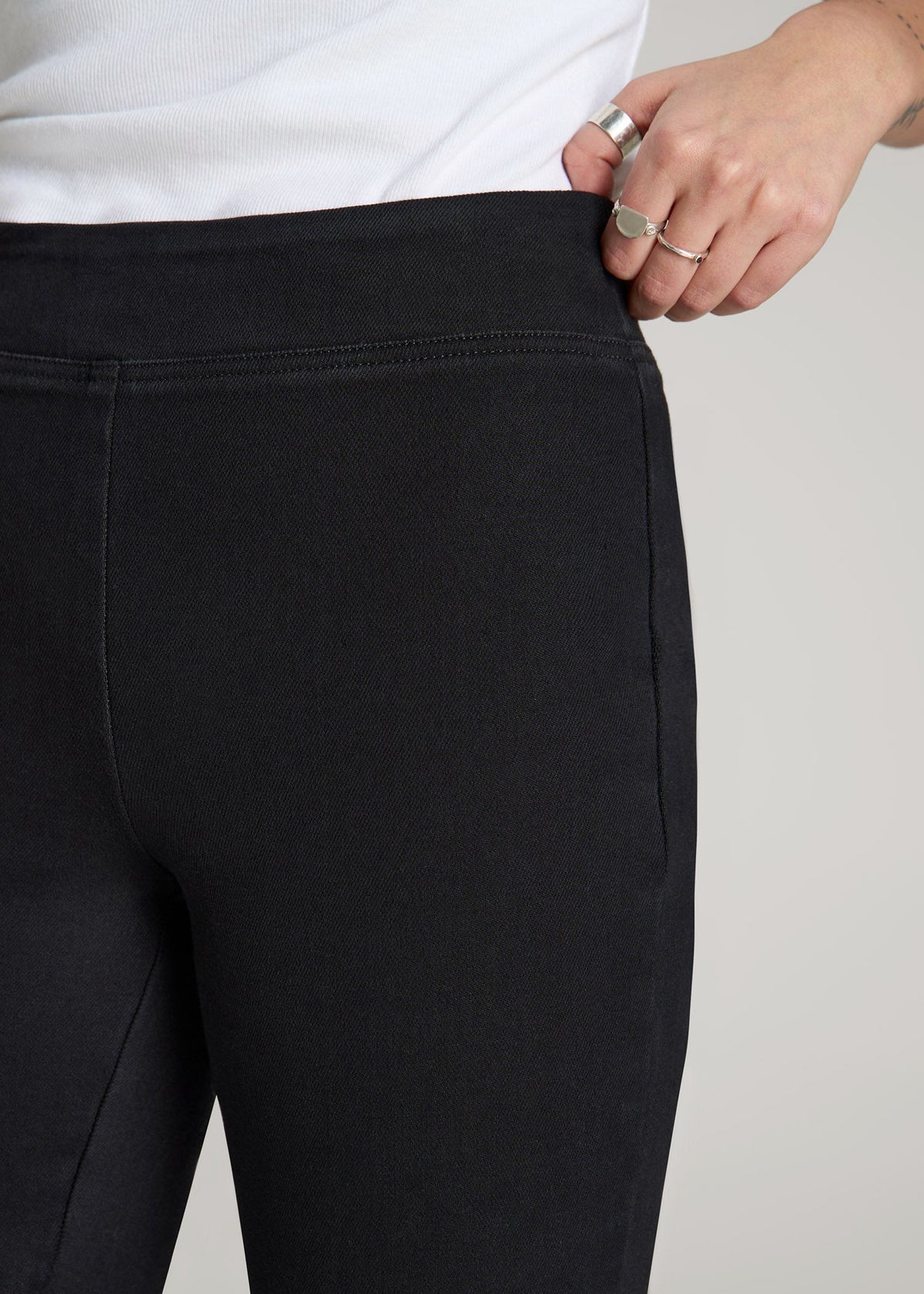 Chloe Pull-on Flare Jeans for Tall Women in Washed Black