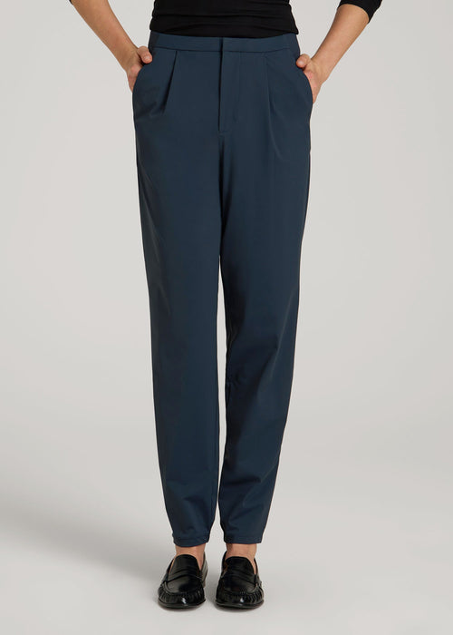 Commuter Pleated Jogger Pant in for Tall Women Navy