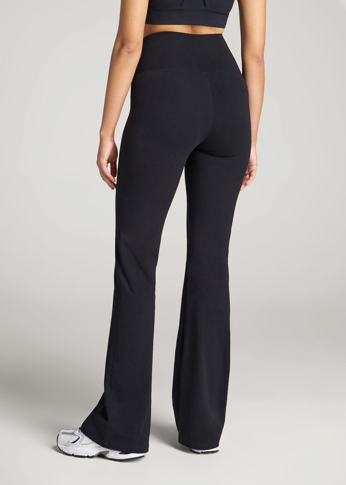 Cotton Flare Leggings for Tall Women in Black