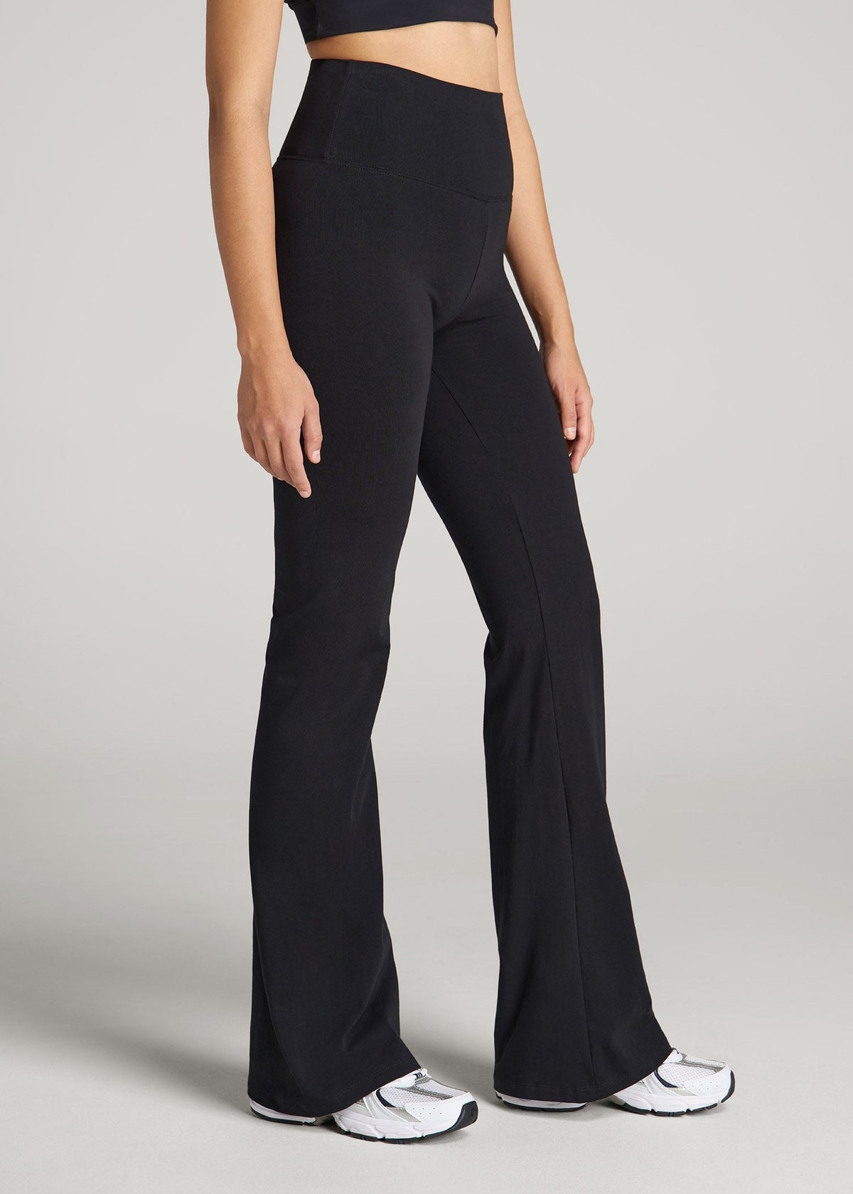 Cotton Flare Leggings for Tall Women in Black