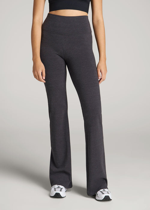 Cotton Flare Leggings for Tall Women in Shadow Grey Mix