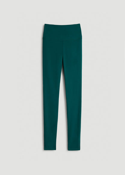 Cotton Leggings for Tall Women in Deep Teal