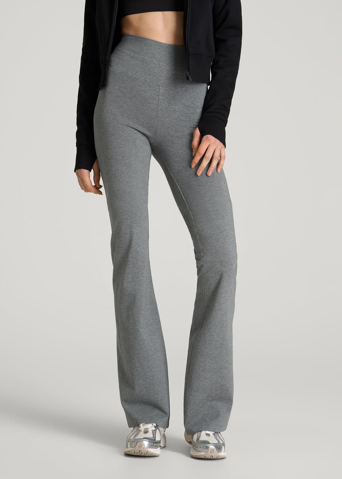 Cotton flare legging for Tall Women in Mid Grey Heather