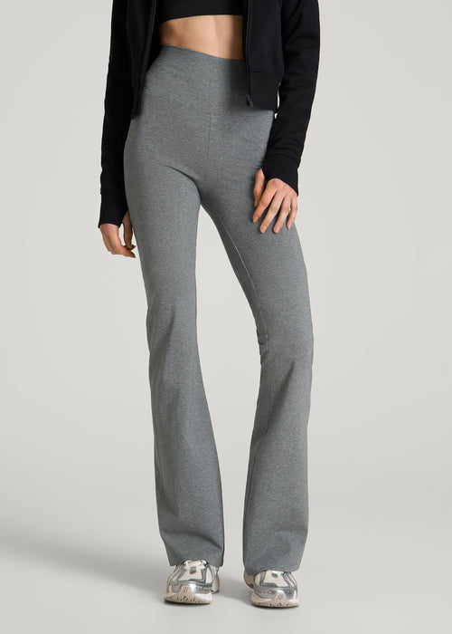 Cotton flare legging for Tall Women in Mid Grey Heather