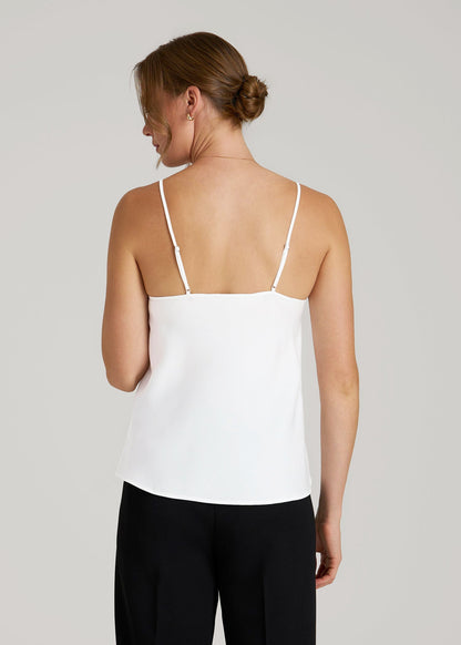 Satin Cami for Tall Women in White