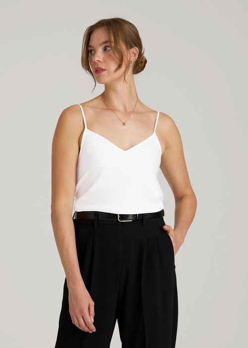 Satin Cami for Tall Women in White