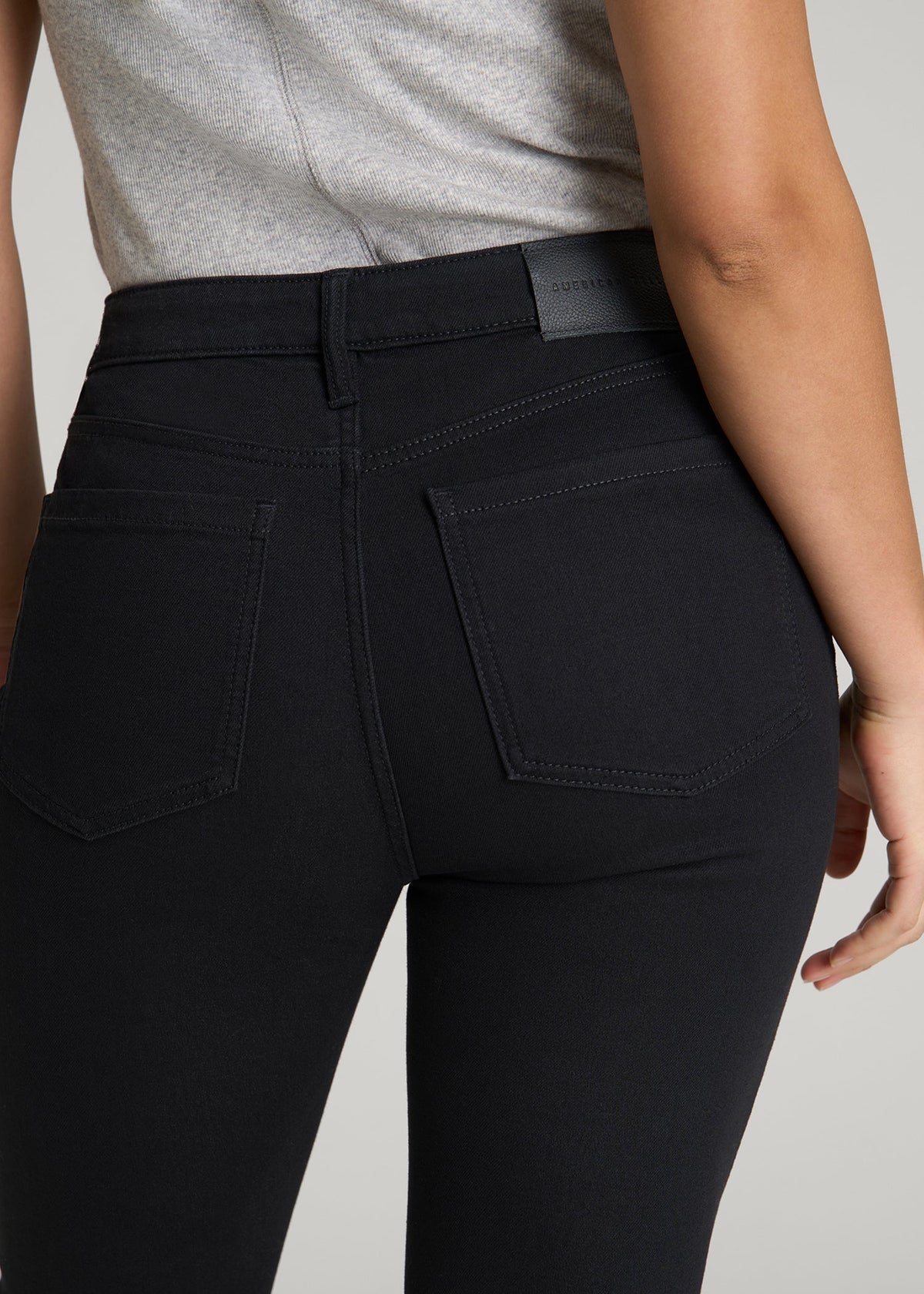 Curve High Rise Skinny Leg Jeans for Tall Women in Optimum Black