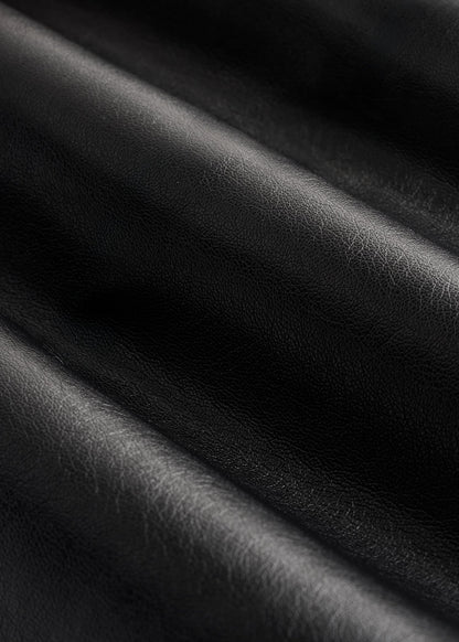 True Touch Leather Double Breasted Blazer for Tall Women in Black