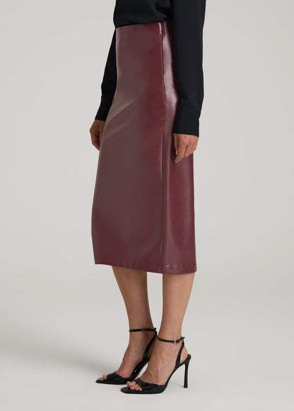 True Touch Leather Pencil Skirt for Tall Women in Port Royale