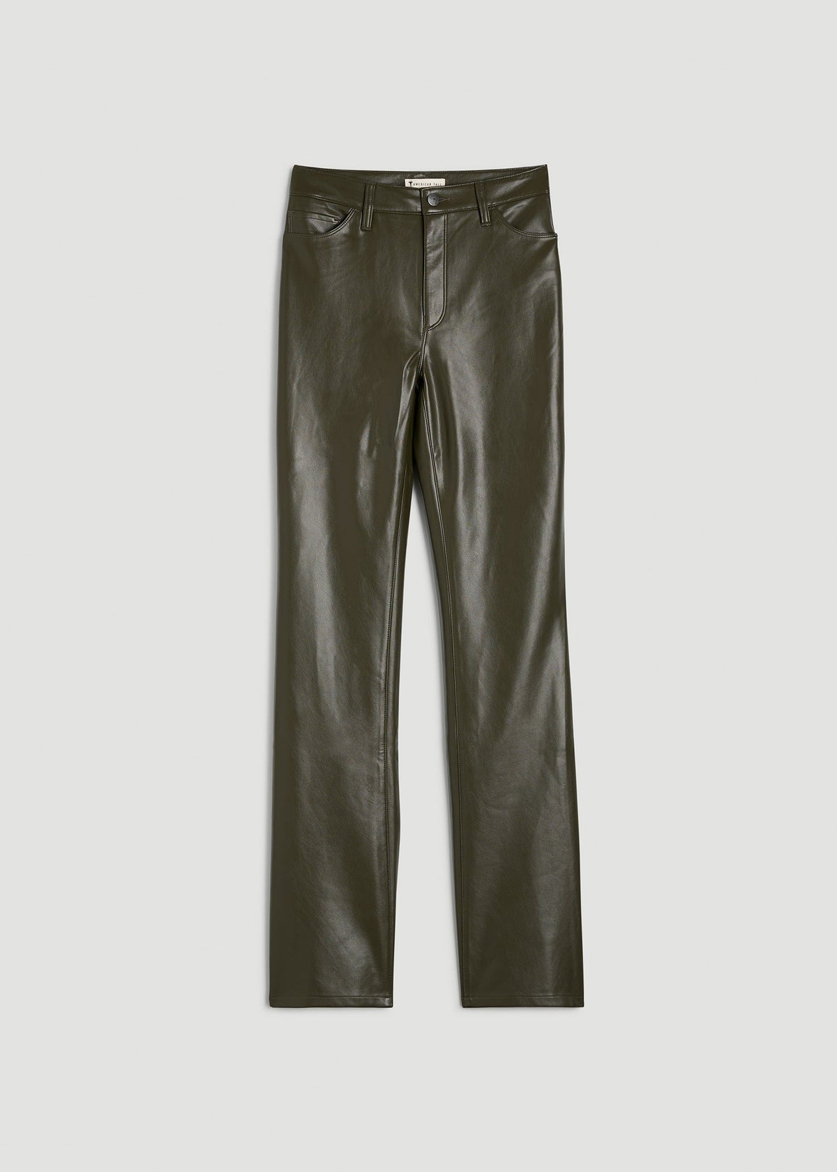 True Touch Leather Straight Leg Pants for Tall Women in Forest Night