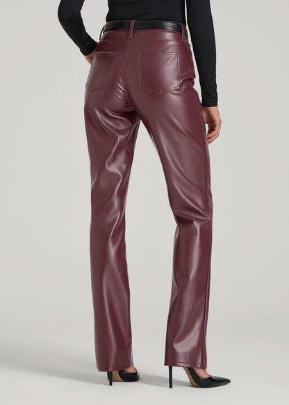 True Touch Leather Straight Leg Pants for Tall Women in Port Royale