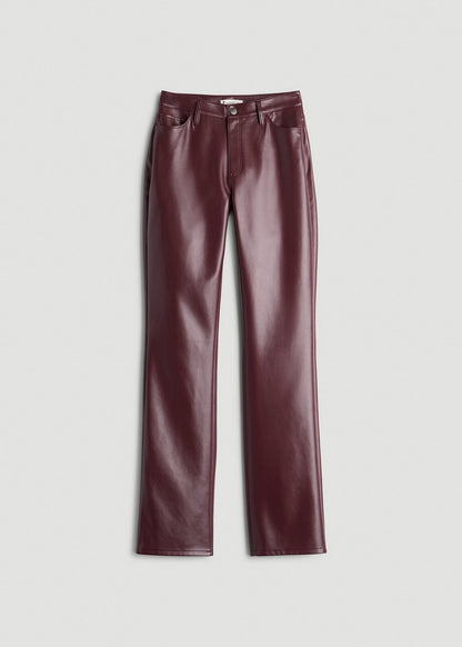 True Touch Leather Straight Leg Pants for Tall Women in Port Royale