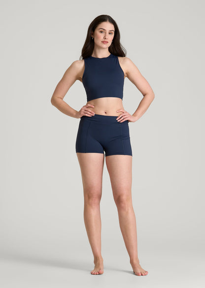 Fitted Hybrid Shorts for Tall Women in Navy Blue