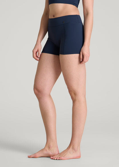 Fitted Hybrid Shorts for Tall Women in Navy Blue