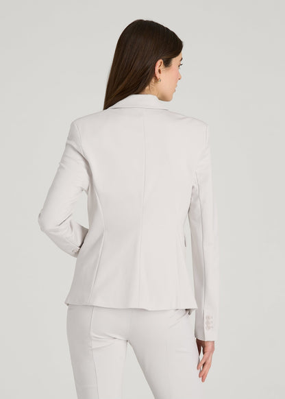 Freedom Flex Two-Button Slim-Fit Blazer for Tall Women in White Sand