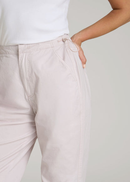 Garment Dyed Parachute Chino Pants for Tall Women in Grey Lilac