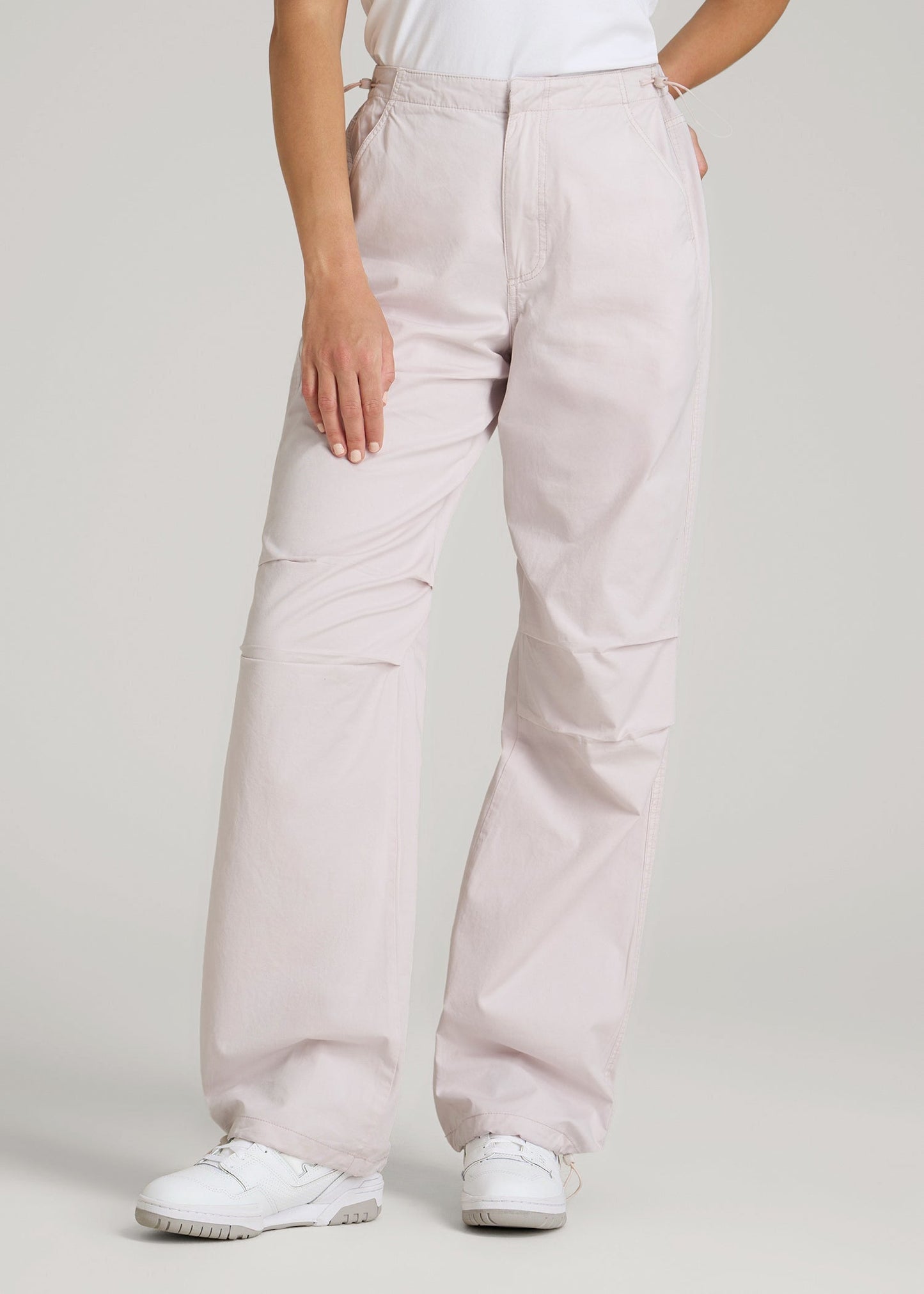 Garment Dyed Parachute Chino Pants for Tall Women in Grey Lilac